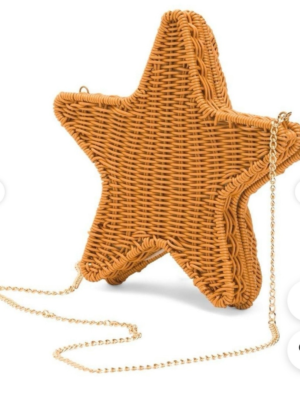Tommy Bahama Starfish Woven Shoulder Bag in Tan with Gold Chain - Picture 2 of 3